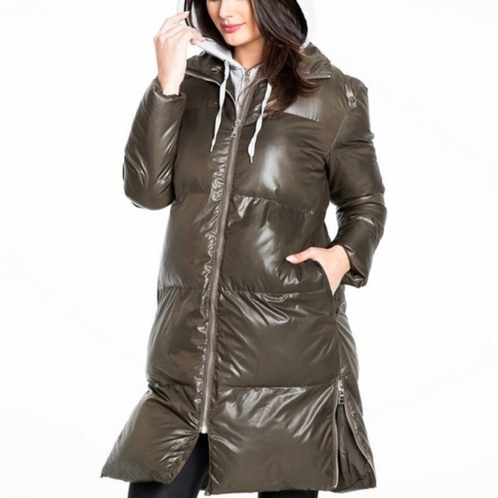 Kendall + Kylie Puffer Coat with Sweatshirt Hoodie XL